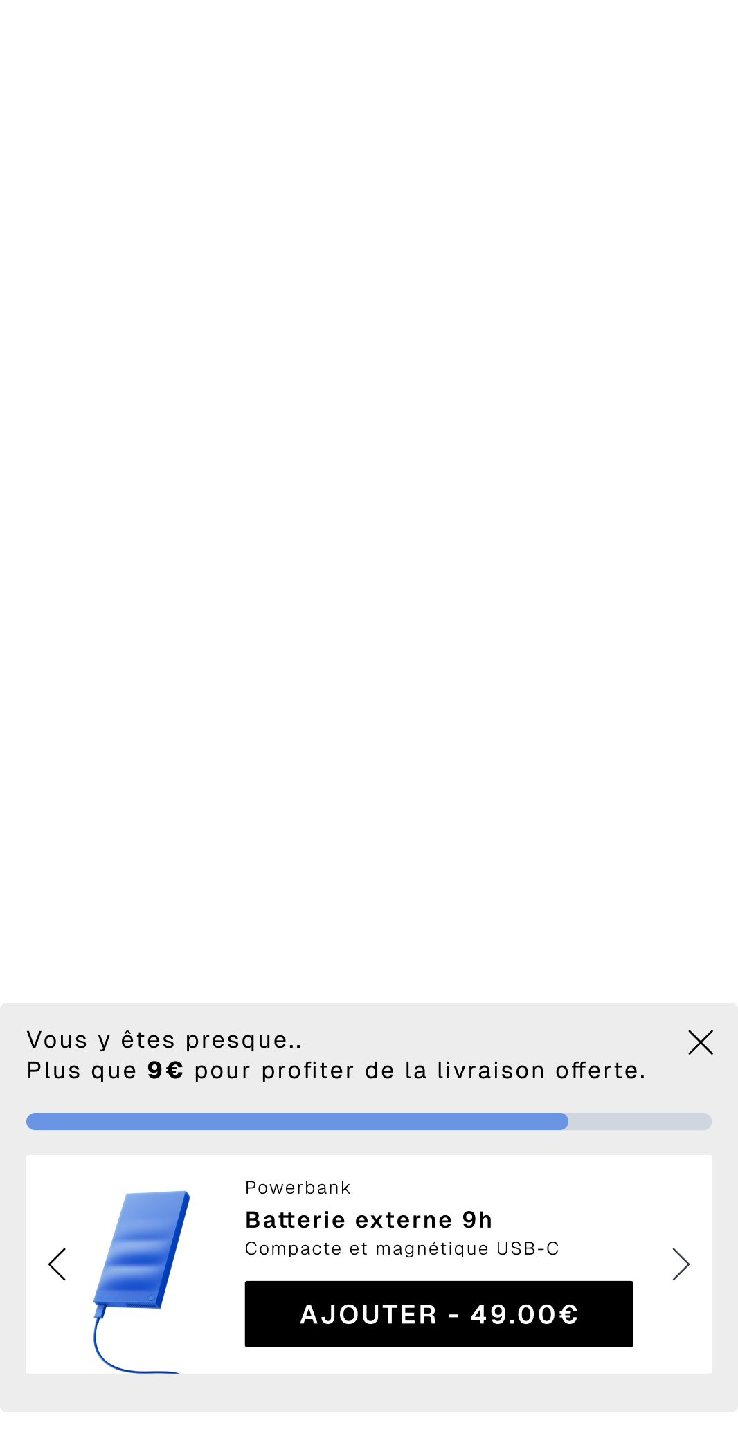 Pop-up seuil de livraison offerte